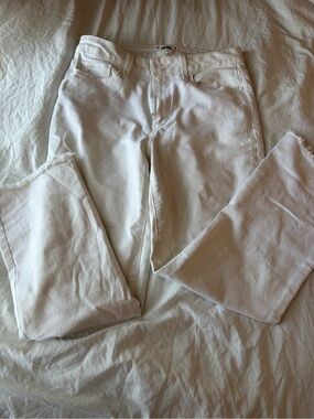 PAIGE Off-White Straight-Leg Jeans